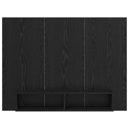 TV Cabinet Set Black Oak 120 x 23.5 x 90 cm Engineered Wood