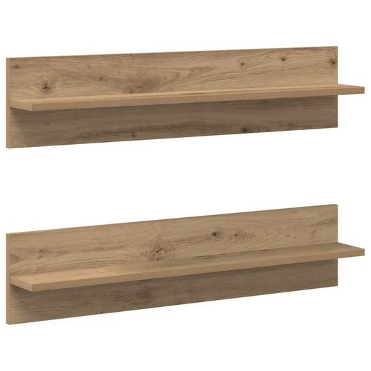 Wall Shelf 2 pcs Artisan Oak 80 x 11.5 x 18 cm Engineered Wood