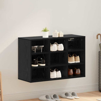 Shoe Cabinet Black oak 52.5 x 30 x 50 cm Engineered wood