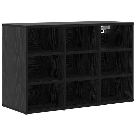Shoe Cabinet 77.5 x 30 x 51 cm Engineered Wood Black Oak