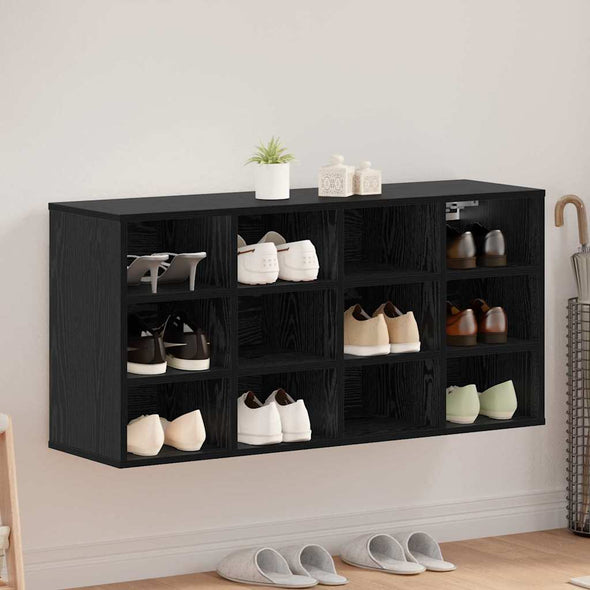 Shoe Cabinet Black oak 52.5 x 30 x 50 cm Engineered wood