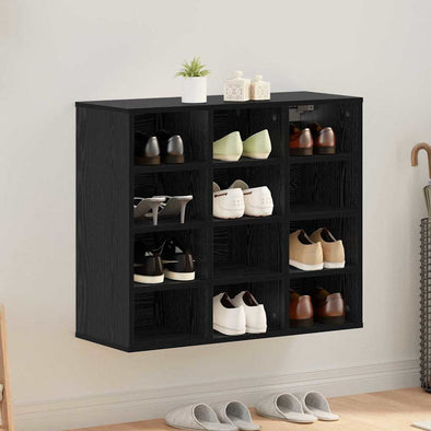Shoe Cabinet Black oak 52.5 x 30 x 50 cm Engineered wood