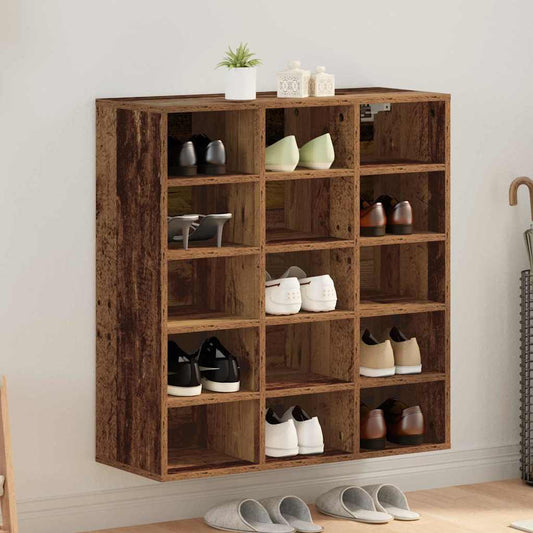 Shoe Cabinet 77.5 x 30 x 83.5 cm Engineered Wood Old Wood