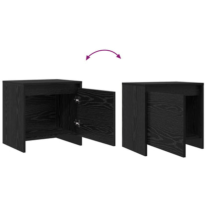 Bedside Cabinet Black Oak 45 x 34 x 44.5 cm Engineered Wood
