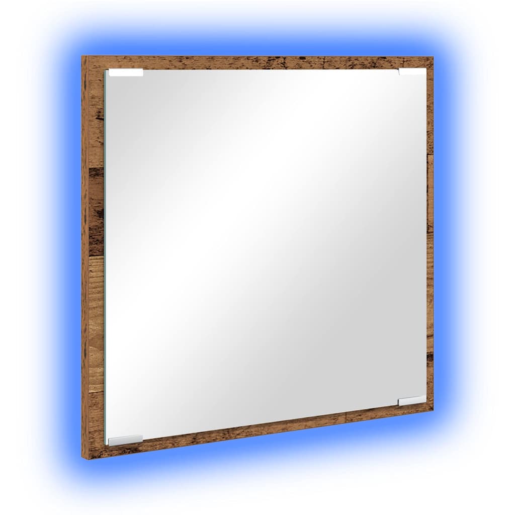 LED Bathroom Mirror Old Wood 40 x 37 x 8.5 cm Engineered Wood