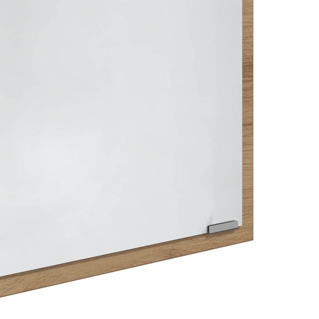 LED Bathroom Mirror Wall-mounted Artisan Oak 40 x 37 x 8.5 cm