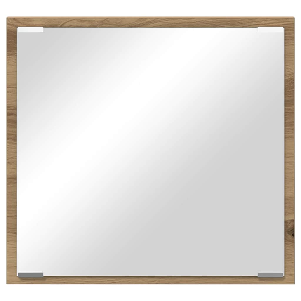 LED Bathroom Mirror Wall-mounted Artisan Oak 40 x 37 x 8.5 cm