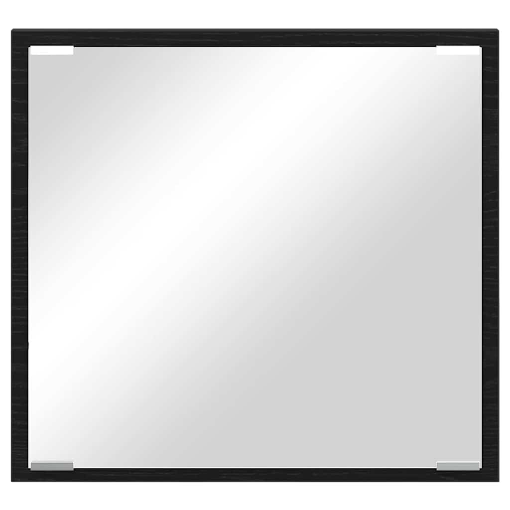 LED Bathroom Mirror Black Oak 40 x 37 x 8.5 cm Engineered Wood