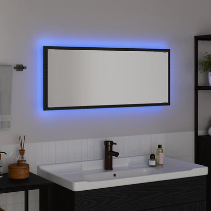 Mirror Wall-mounted Black Oak 90 x 8.5 x 37 cm Engineered Wood