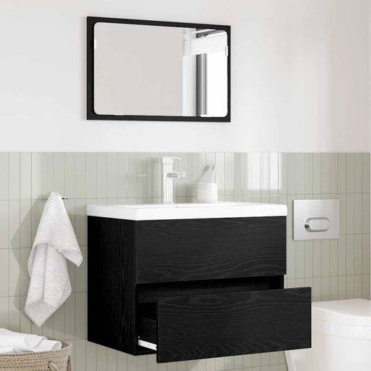 Bathroom Furniture Set 2 pcs Black Oak