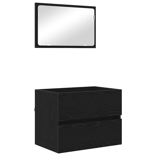 Bathroom Furniture Set 2 pcs Black Oak
