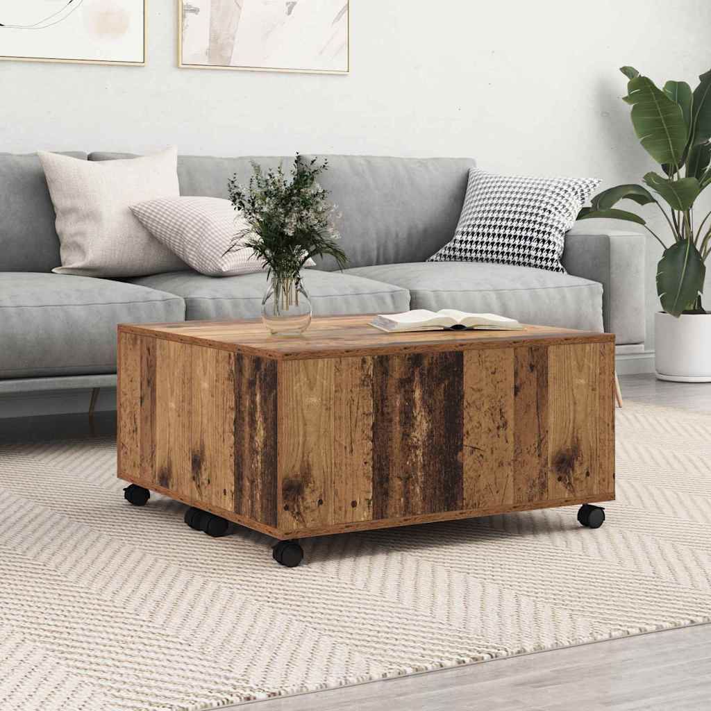 Coffee Table Old Wood 75 x 75 x 38 cm Engineered Wood