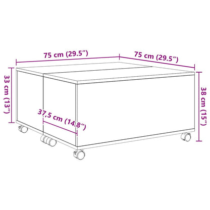 Coffee Table Old Wood 75 x 75 x 38 cm Engineered Wood
