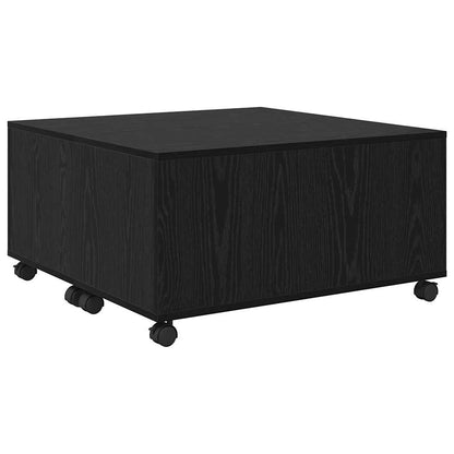 Coffee Table Black Oak 75 x 75 x 38 cm Engineered Wood