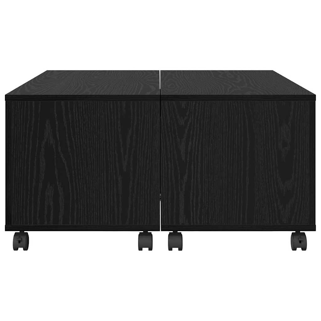 Coffee Table Black Oak 75 x 75 x 38 cm Engineered Wood