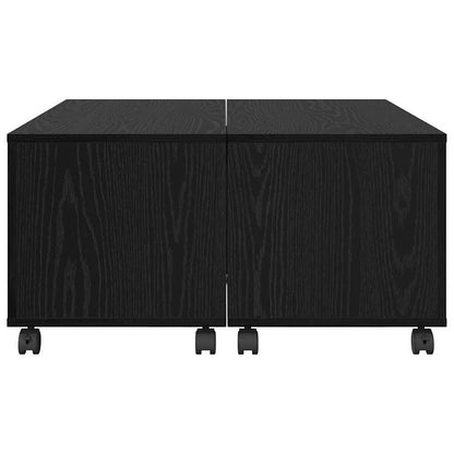 Coffee Table Black Oak 75 x 75 x 38 cm Engineered Wood