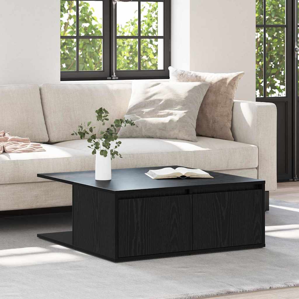 Coffee Table Black oak 80 x 80 x 31 cm Engineered wood