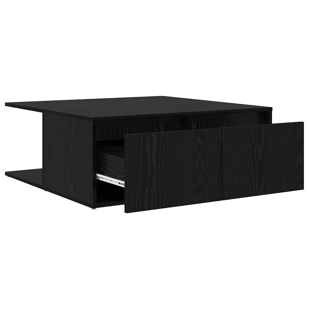 Coffee Table Black oak 80 x 80 x 31 cm Engineered wood