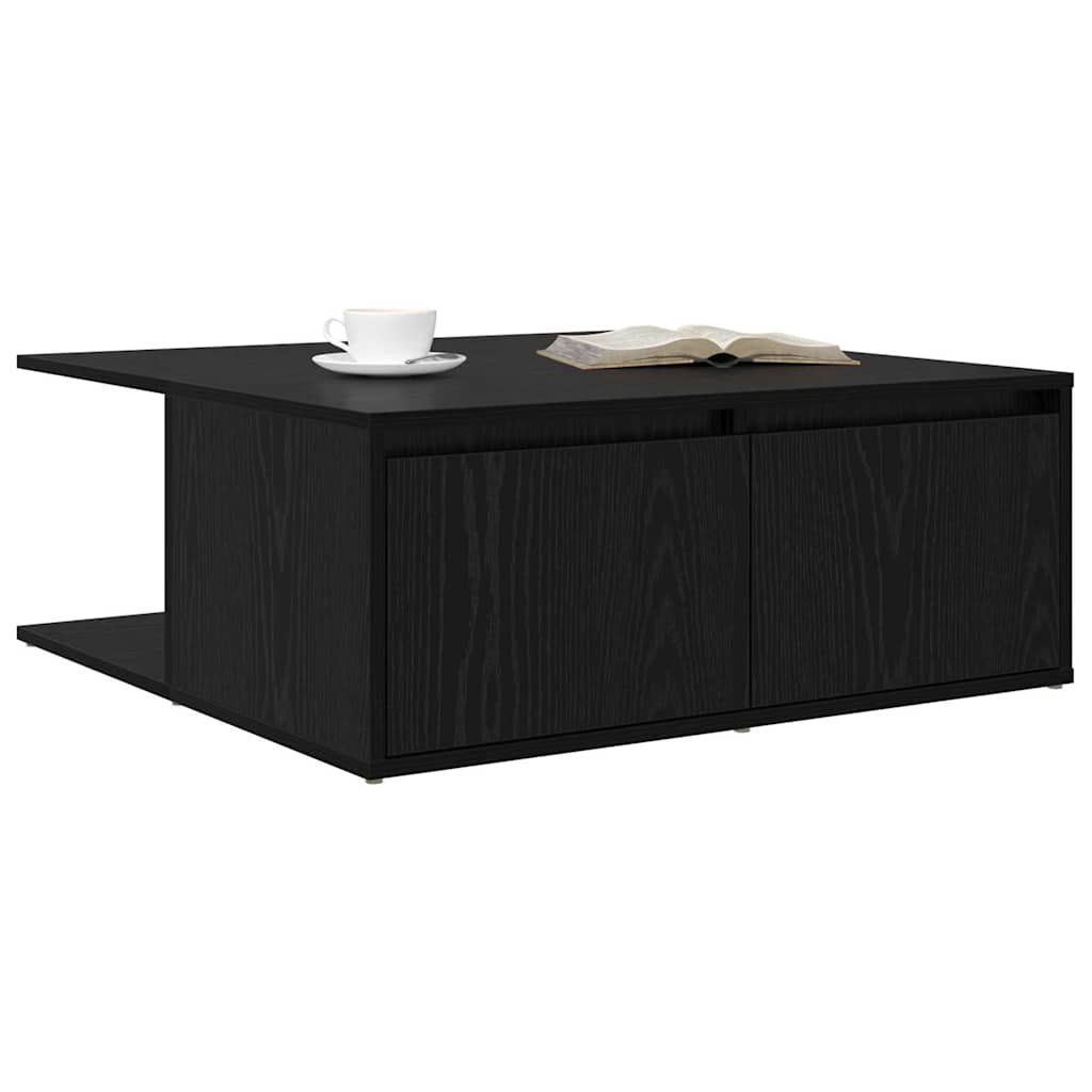 Coffee Table Black oak 80 x 80 x 31 cm Engineered wood