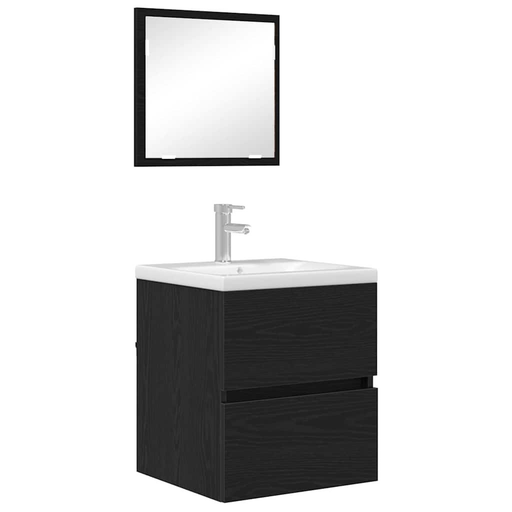 Bathroom Cabinet Black Oak 41 x 38.5 x 45 cm Engineered Wood
