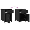 Bedside Cabinet Black oak 40 x 42 x 60 cm Engineered wood