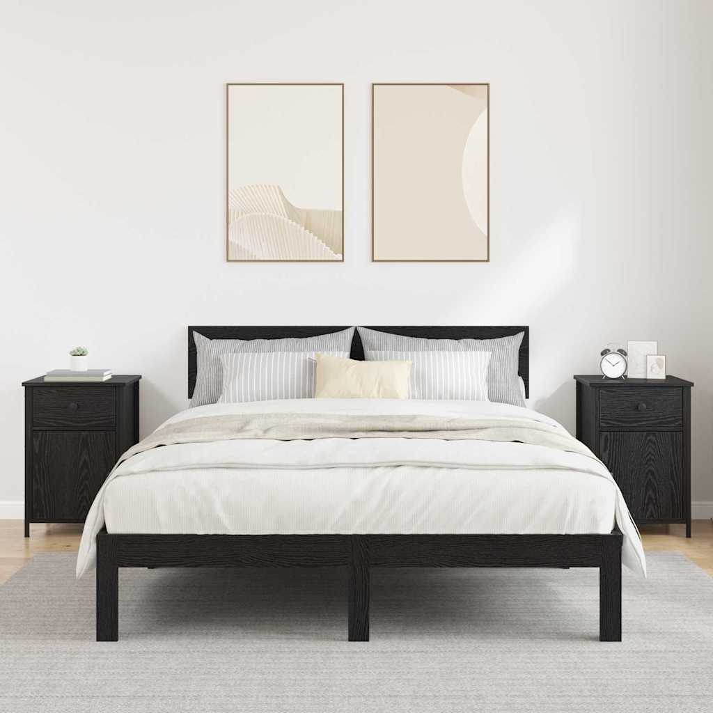 Bedside Cabinet 2 pcs Black Oak 40 x 42 x 60 cm Engineered Wood