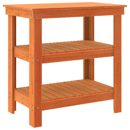 Work Bench Wax Brown 78.5 x 50 x 80 cm Solid Pine Wood
