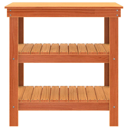 Work Bench Wax Brown 78.5 x 50 x 80 cm Solid Pine Wood