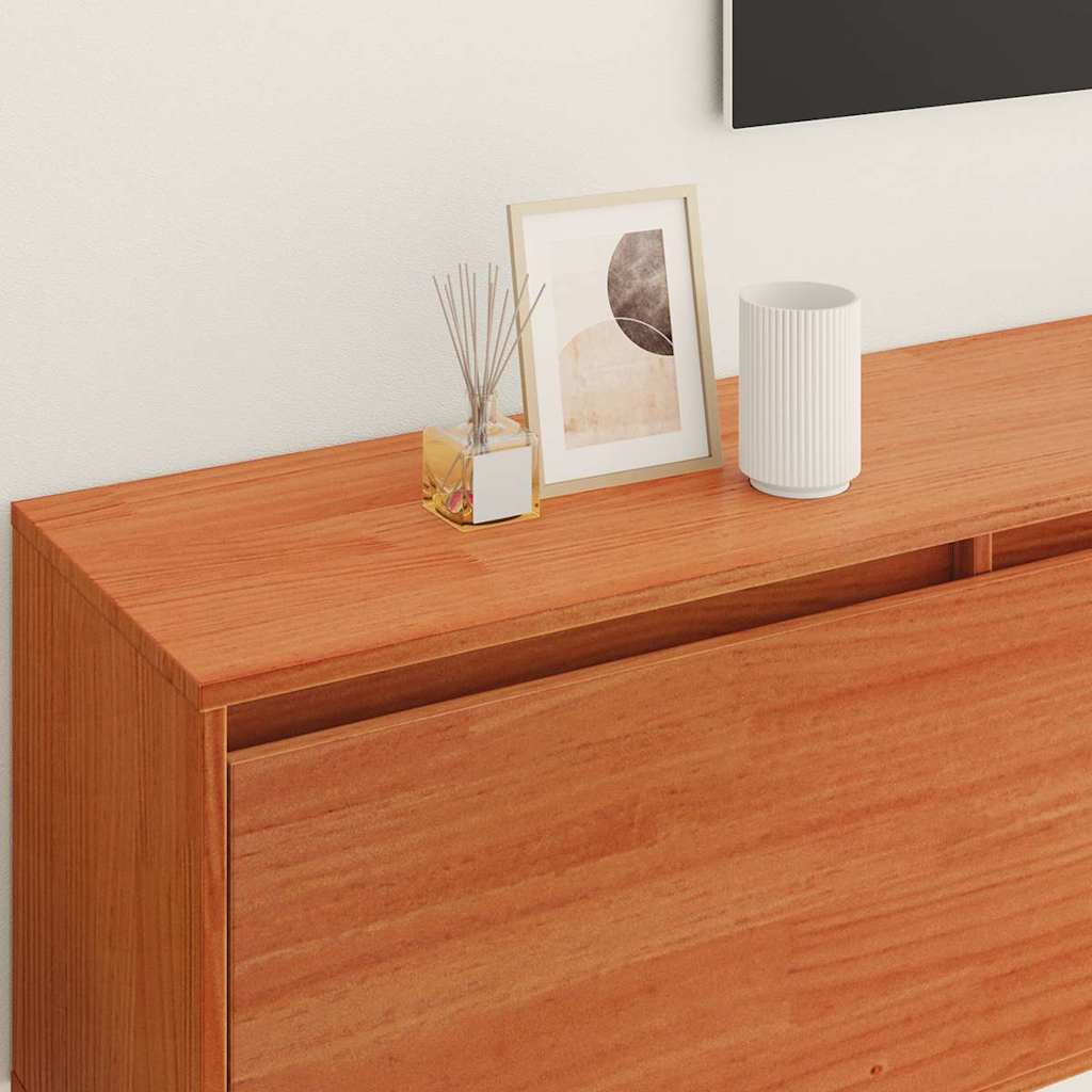 Wall Cabinet Wax Brown 100 x 30 x 35 cm Solid Pine Wood