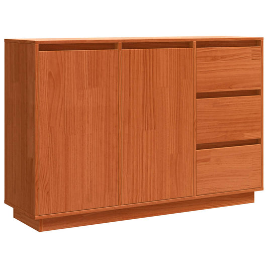 Sideboard Brown Oak 111 x 34 x 75 cm Solid Pine Wood