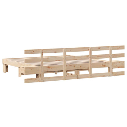Bed Frame with Headboard Brown 180 x 200 cm Solid Pine Wood