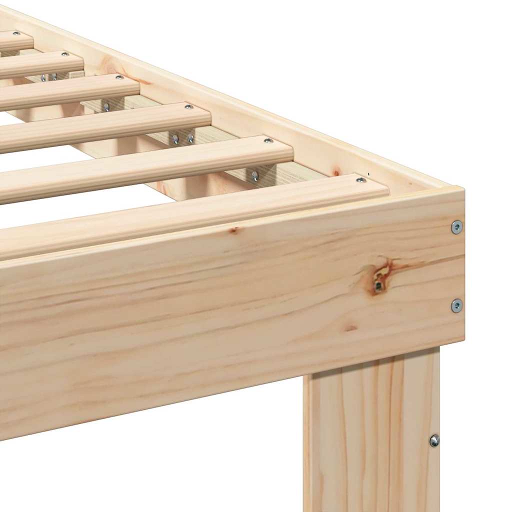 Bed Frame with Headboard Brown 150 x 200 cm Solid Pine Wood