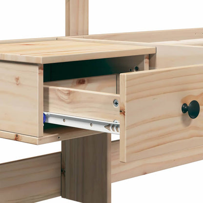 Bed Frame with Headboard Brown 150 x 200 cm Solid Pine Wood