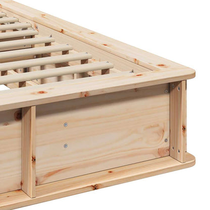 Bed Frame Brown 200 x 200 cm Solid Pine Wood