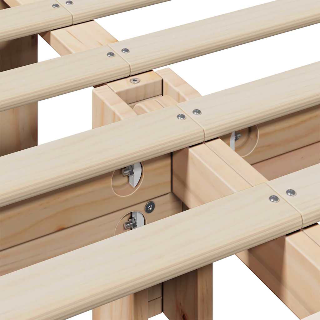 Bed Frame Brown 200 x 200 cm Solid Pine Wood