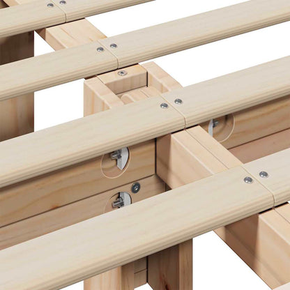 Bed Frame Brown 200 x 200 cm Solid Pine Wood