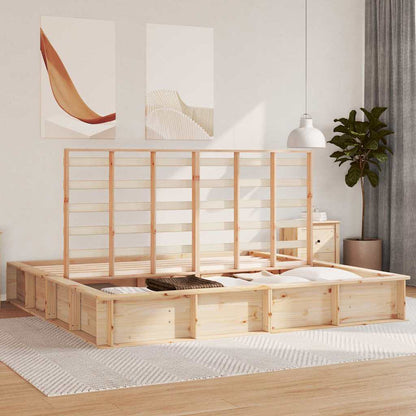 Bed Frame Brown 200 x 200 cm Solid Pine Wood