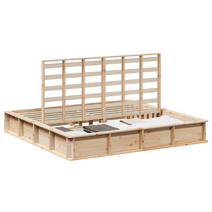 Bed Frame Brown 200 x 200 cm Solid Pine Wood