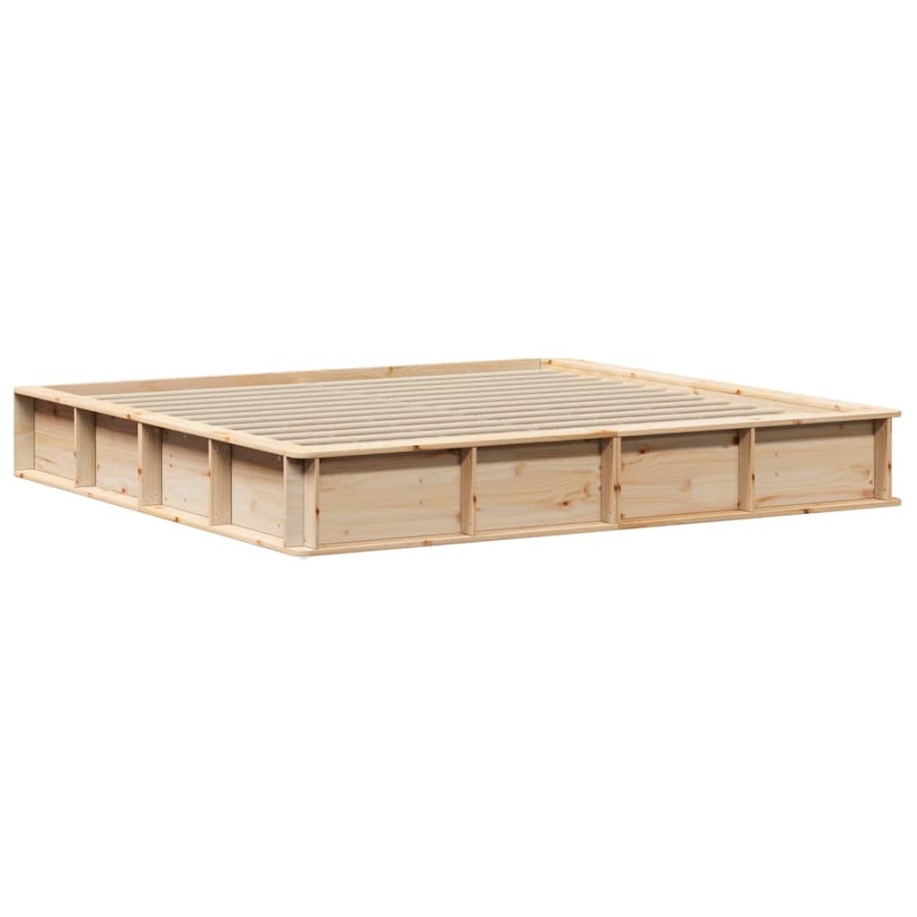 Bed Frame Brown 200 x 200 cm Solid Pine Wood