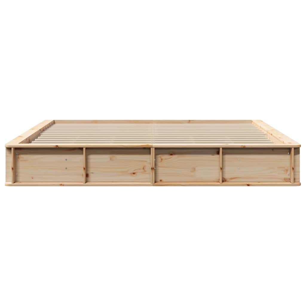 Bed Frame Brown 200 x 200 cm Solid Pine Wood
