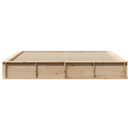 Bed Frame Brown 200 x 200 cm Solid Pine Wood