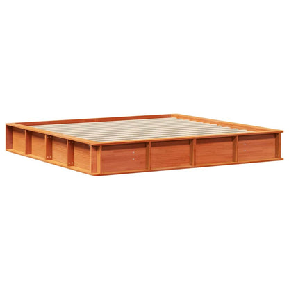 Bed Frame Wax Brown 180 x 200 cm Solid Pine Wood
