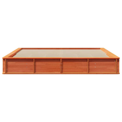 Bed Frame Wax Brown 180 x 200 cm Solid Pine Wood