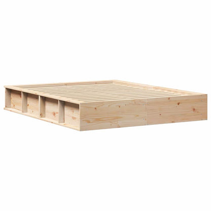 Bed Frame Brown 160 x 200 cm Solid Pine Wood