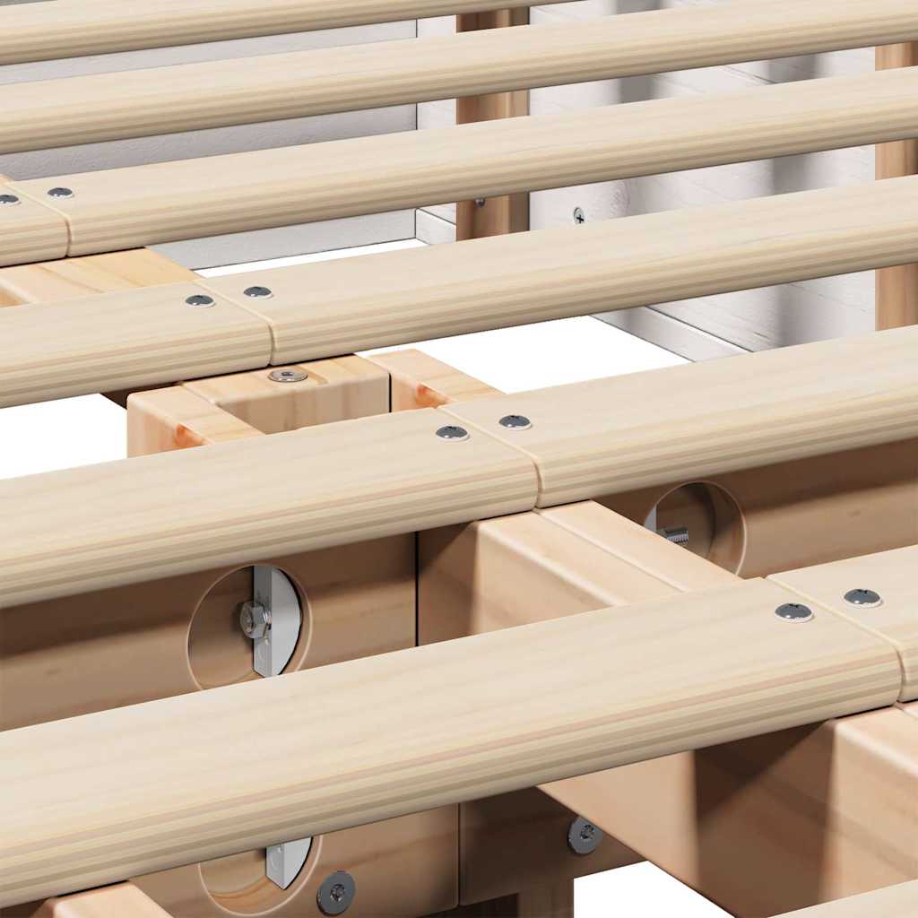 Bed Frame White 160 x 200 cm Solid Pine Wood