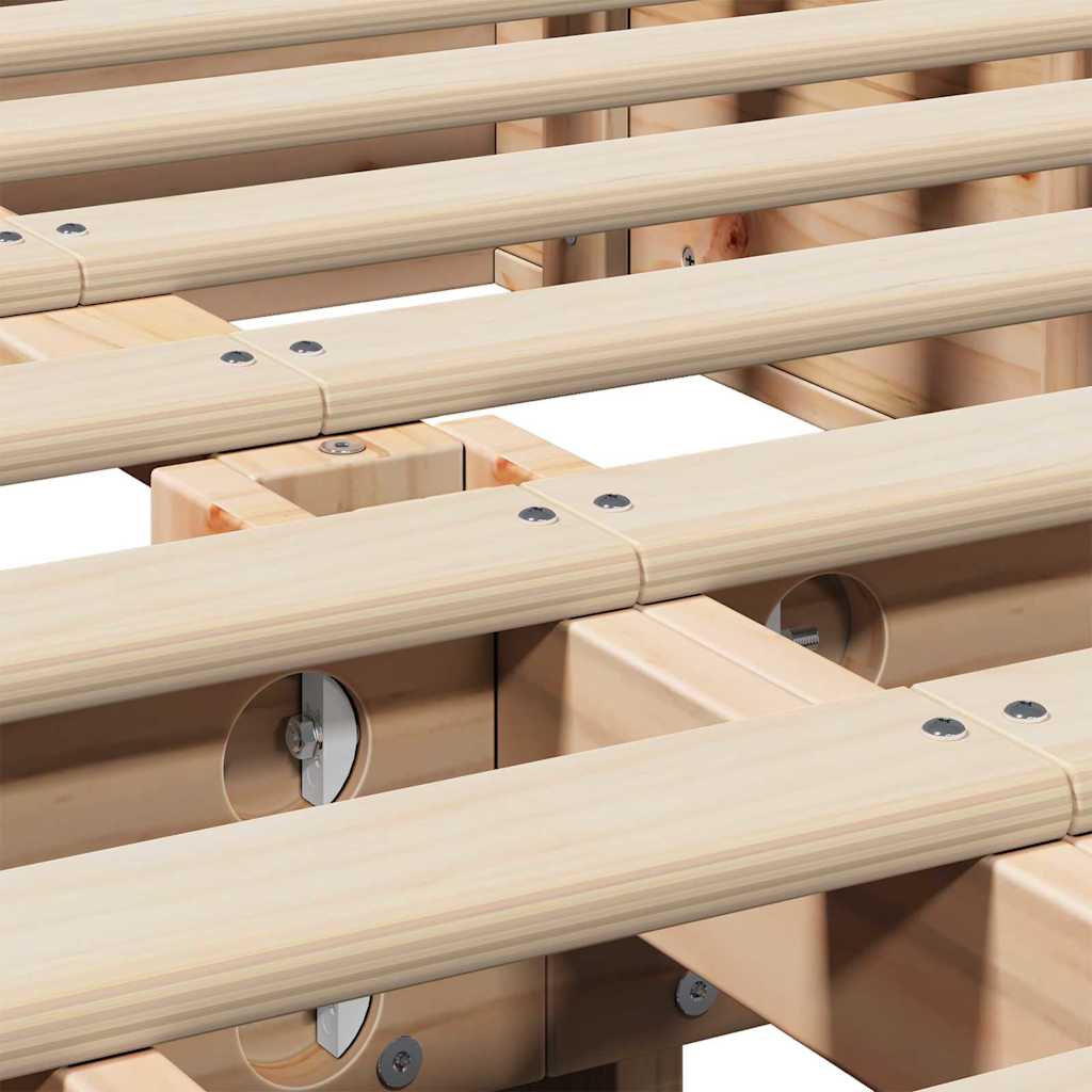 Bed Frame Brown 150 x 200 cm Solid Pine Wood