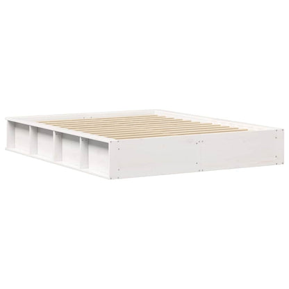 Bed Frame White 150 x 200 cm Solid Pine Wood