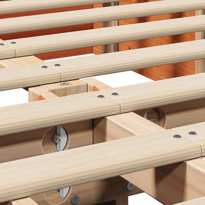 Bed Frame Wax Brown 150 x 200 cm Solid Pine Wood