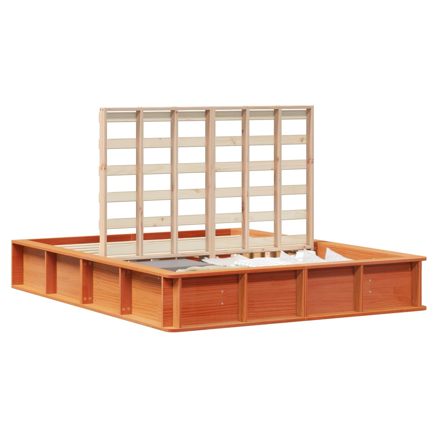 Bed Frame Wax Brown 150 x 200 cm Solid Pine Wood