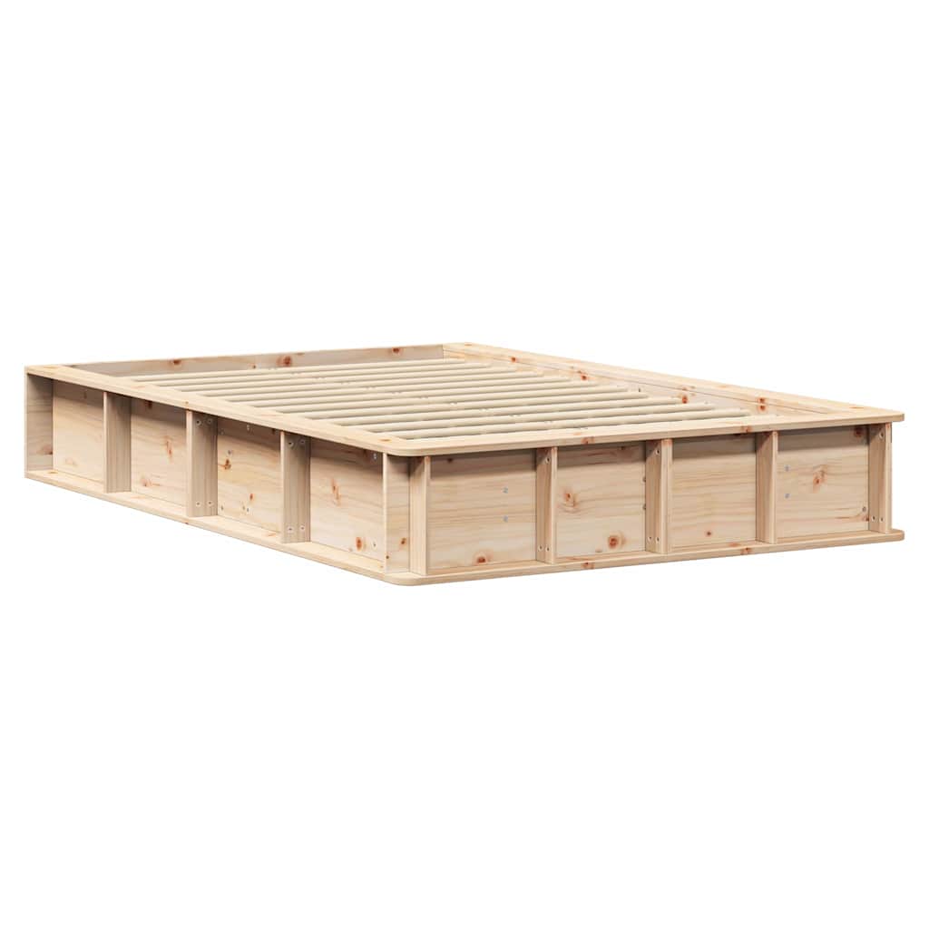 Bed Frame Brown 120 x 200 cm Solid Pine Wood